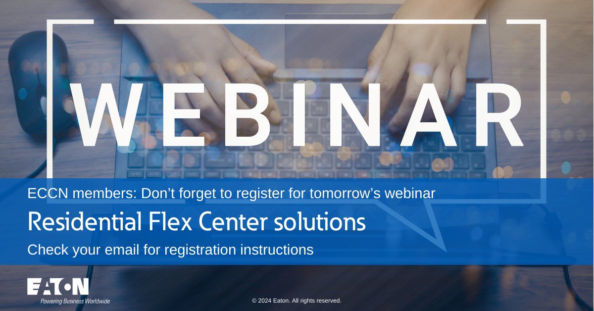 eatoncertified's tweet photo. ECCN members: Don’t forgot to register for tomorrow’s exclusive ECCN ‘lunch and learn’ session as we discuss Eaton’s Flex Center.

Interested in becoming Eaton Certified? Visit: https://t.co/7u685BBoMh https://t.co/MQEAismwa8