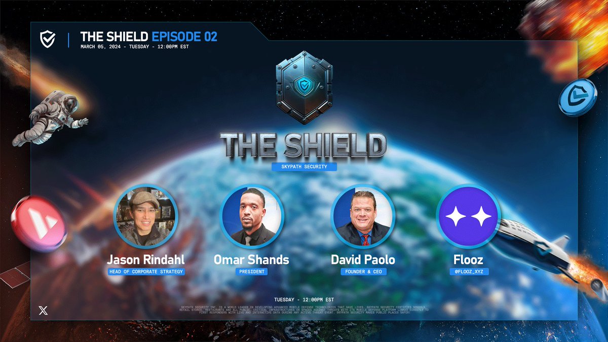 SkypathSecurity's tweet image. Join us for Episode #2 of The Shield! We’ll be joined by @flooz_xyz to discuss how we’re partnering to make $SKY more accessible!

📆Tuesday, March 5th at 12pm EST