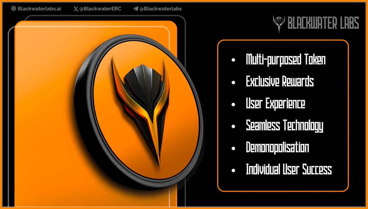 The native currency of Blackwater Labs, $BWL, is a multi-purposed Token which provides all custodians access to the Blackwater Labs ecosystem.
 
$BWL acts as an integral medium connecting technology and user, rewarding those who participate with exclusive features, cheaper fees