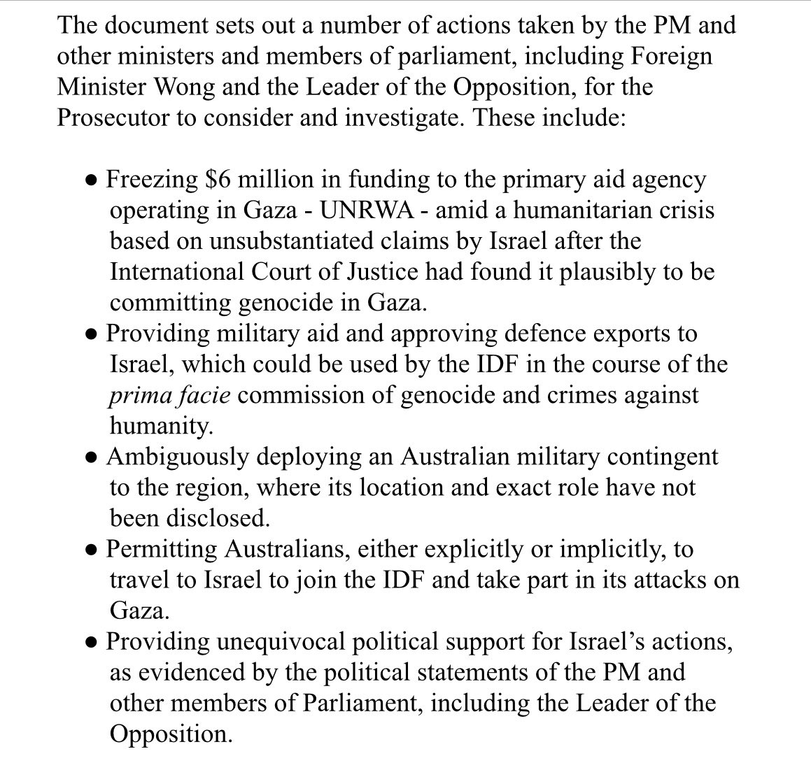 BREAKING: Prime Minister Anthony Albanese has been referred to the International Criminal Court as an accessory to genocide in Gaza making him the 1st leader of a Western nation referred to the ICC under Article 15 of the Rome Statute. 100+ Australian lawyers back this move