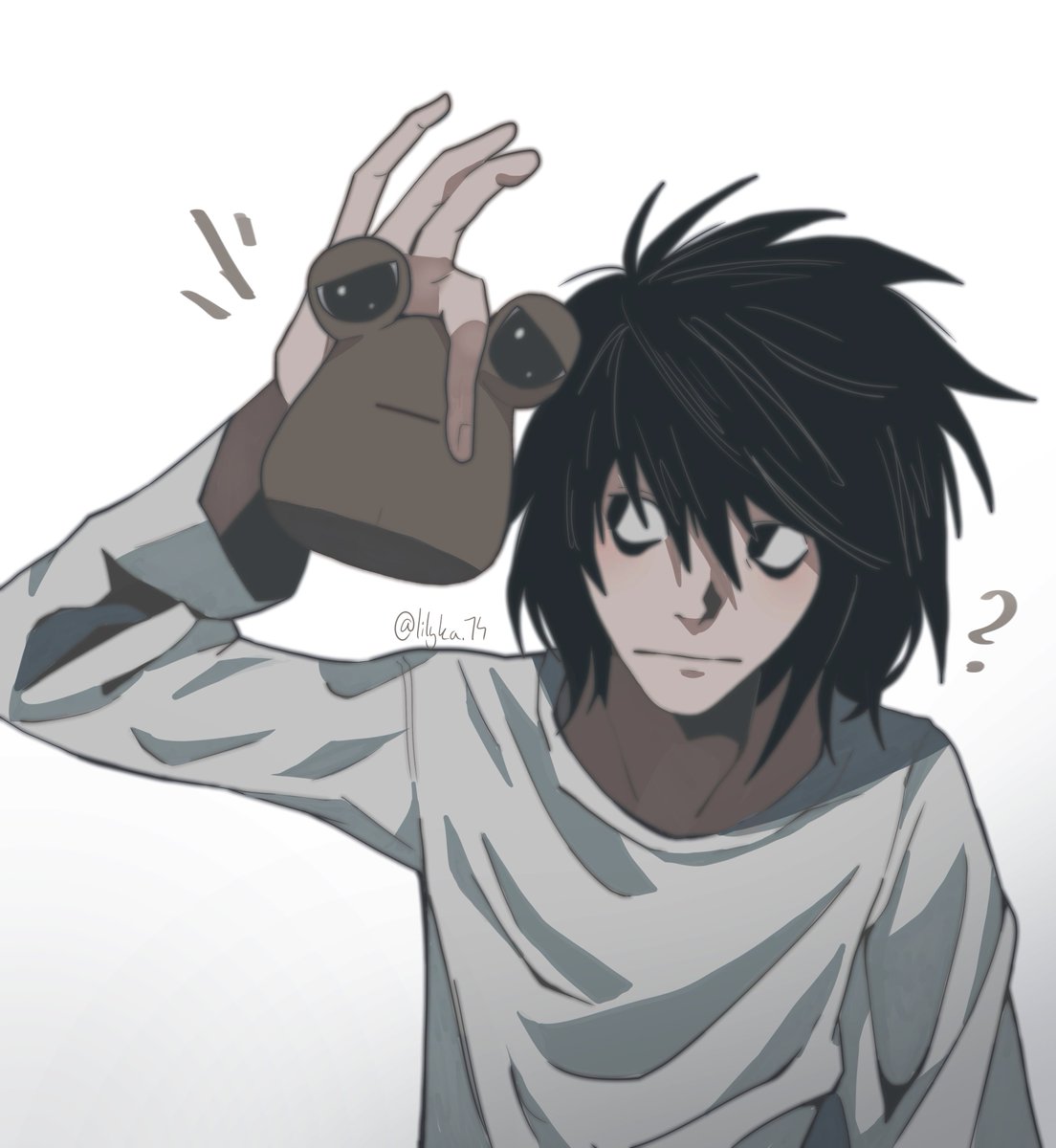 llk74x's tweet photo. L n Pou together lols #DEATHNOTE #llawliet #anime #art #digitalart #ArtistOnTwitter #Artist #myart #fanart #illustration https://t.co/N6qBx7eyXu