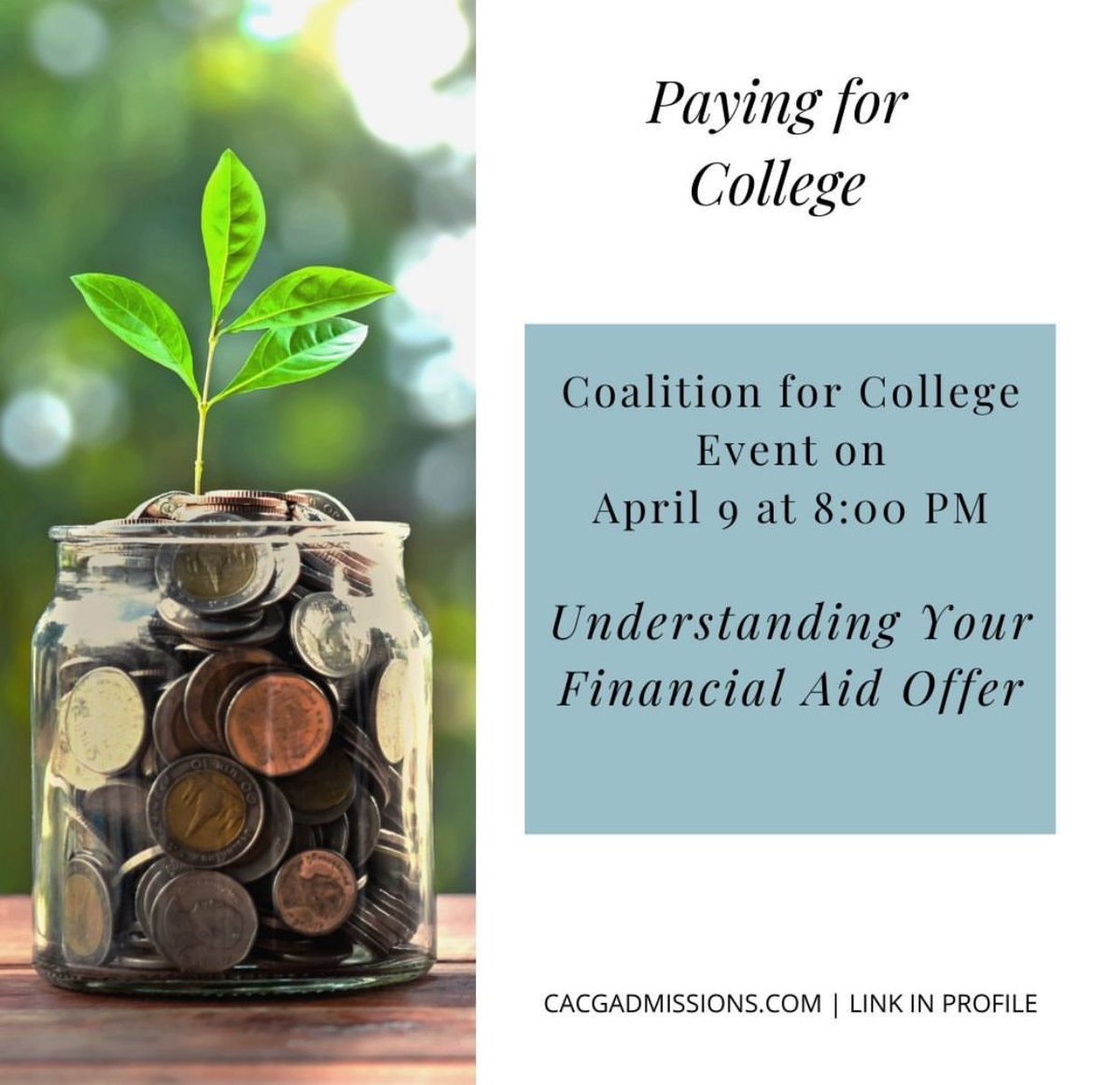 'Comparing college costs is an important part of your decision about which school to attend. If you're at the point of weighing your options, with financial aid offers in hand, join us at this event to better understand these offers and how to compare between them.