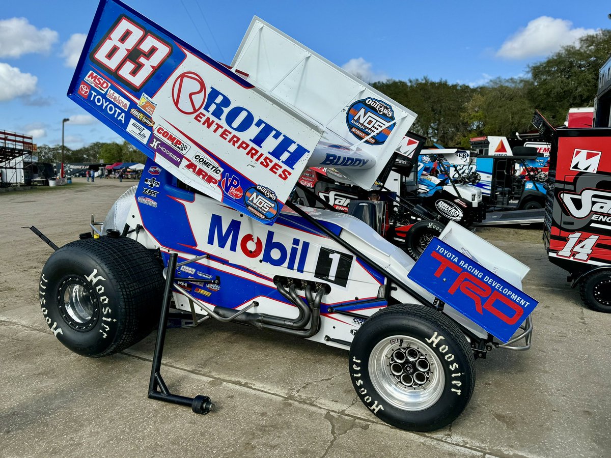 The debut World of Outlaws @NosEnergyDrink Sprint Car campaign resumes today for @MichaelKofoid with @RothMotorsports! The pilot of the @ToyotaRacing/@Mobil1Racing #83 owns 6 top-10s in his last 9 @VolusiaSpeedway starts including a 5th to close out February’s @DIRTcarNats.