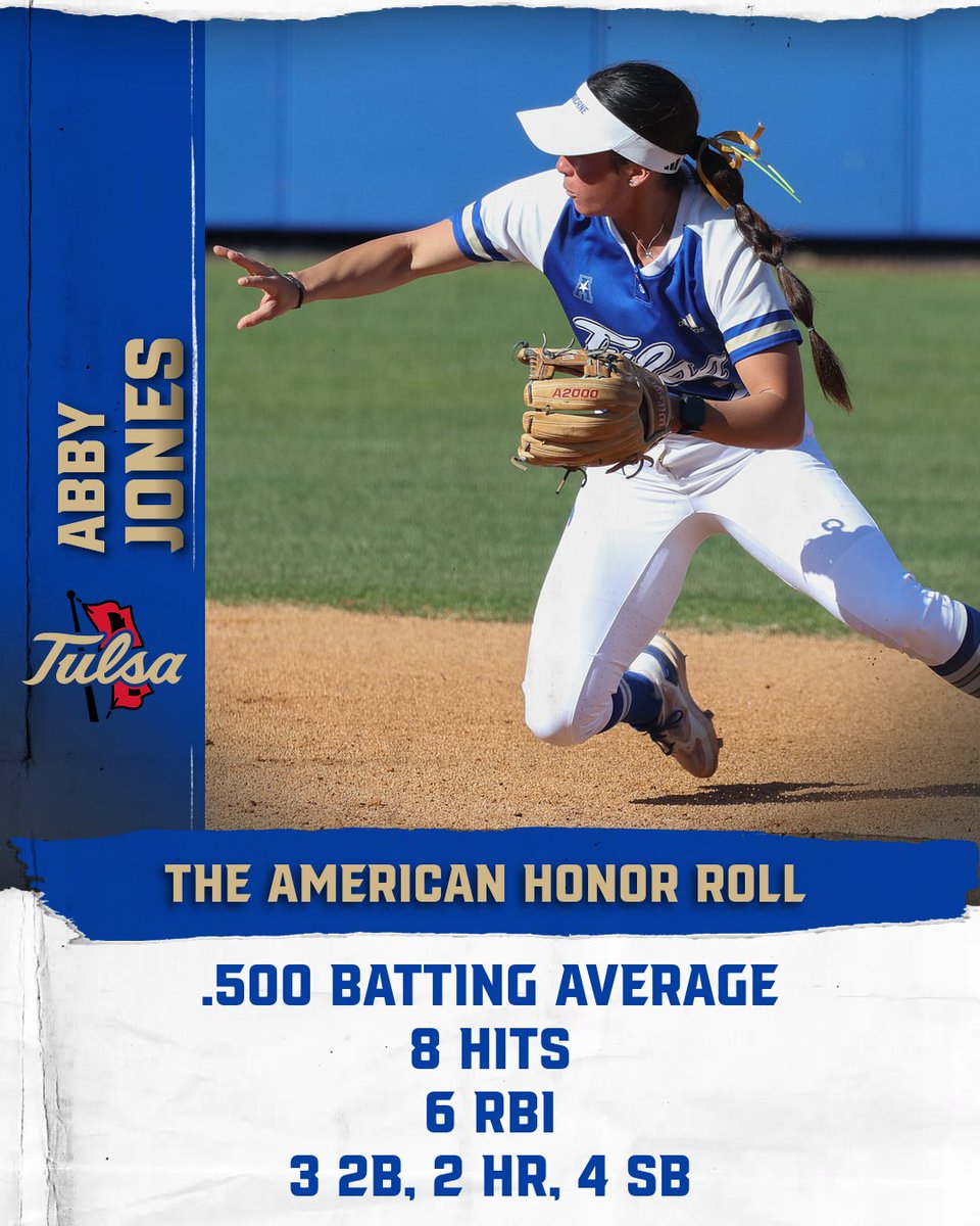 Abby Jones did it all over the weekend to earn a spot on The American Weekly Honor Roll! 🥎🥎🌀🌀

#ReignCane 👑🌀