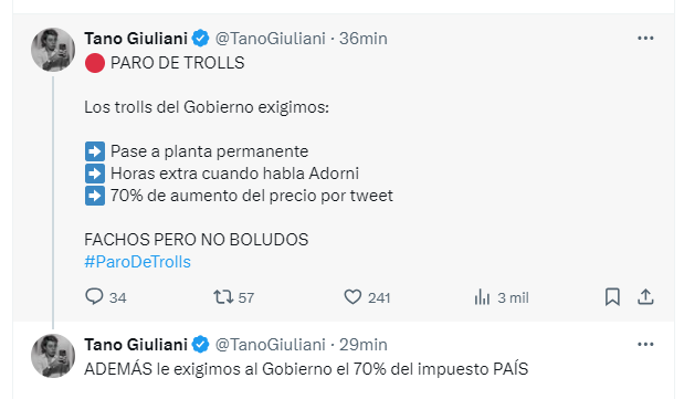 Diganme que es joda. Este es boludo o entrena?
Nadie es Mileista gratis?
#tanogiuliani #suave #rosado
#Ministeriodecapitalhumano
#MileiEsDictadura