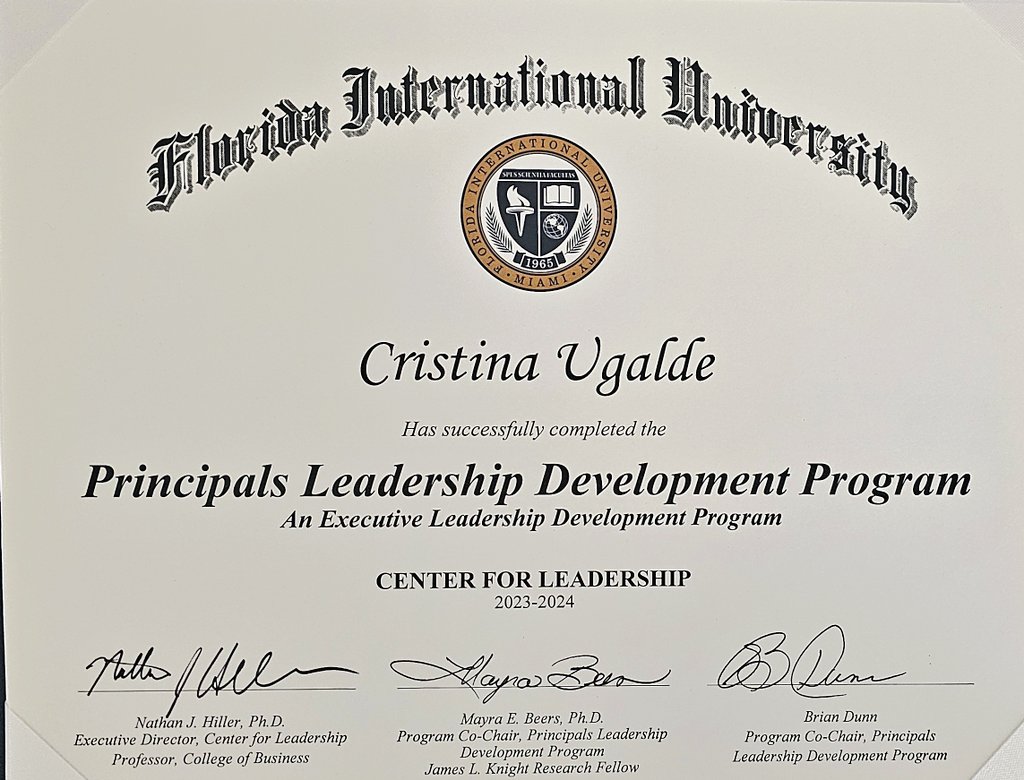 CUgalde77's tweet photo. Honored to be an alumni of @fiulead Cohort XIV Thank you @mdcps_profdev for this opportunity! #yourbestchoicemdcps #leadership #pawsup🐾#opcte @SuptDotres @mantilla1776 https://t.co/j66OvucuR2
