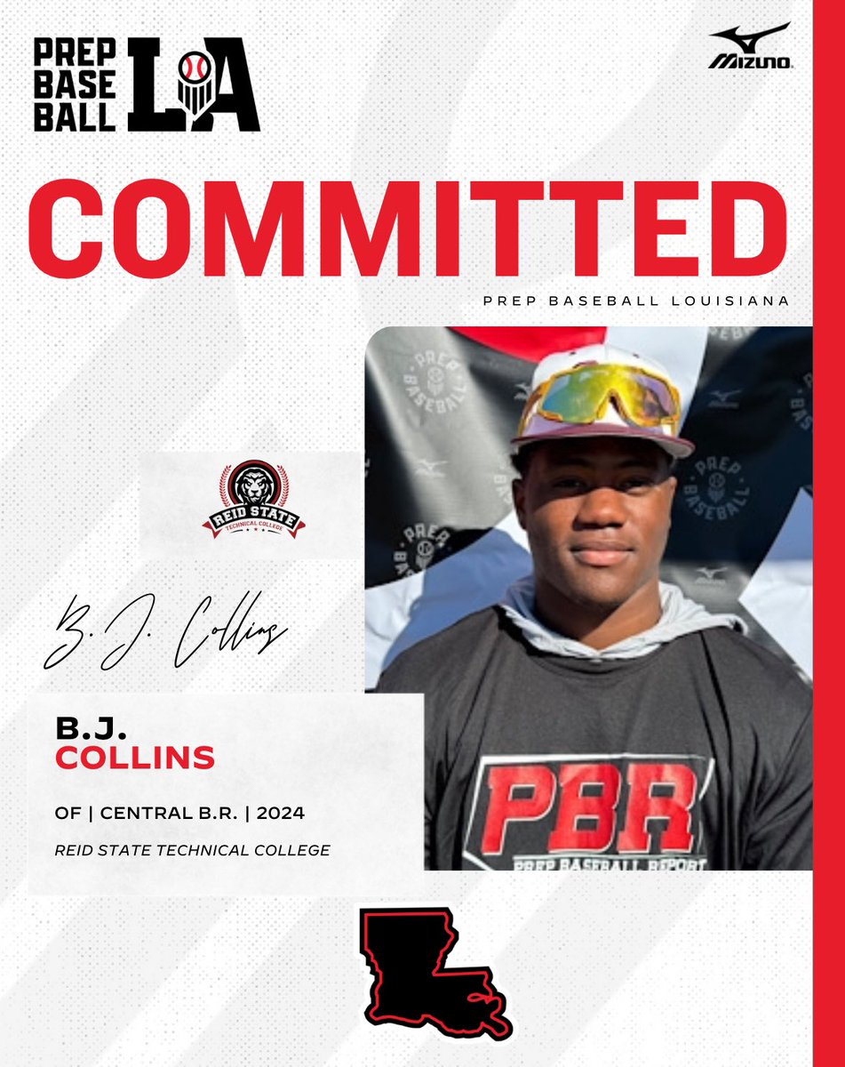 Prep Baseball Louisiana (@prepbaseballla) on Twitter photo Congratulations to 2024 B.J. Collins (Central BR HS) on his commitment to Reid State Technical College. #BeSeen
<a href="/prepbaseball/">Prep Baseball</a>
👤 loom.ly/5SmqFiM Congratulations to 2024 B.J. Collins (Central BR HS) on his commitment to Reid State Technical College. #BeSeen
<a href="/prepbaseball/">Prep Baseball</a>
👤 loom.ly/5SmqFiM