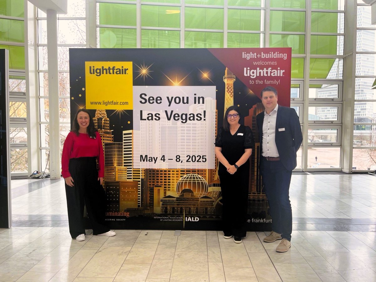 Joining forces for a radiant future! 🌟 The Messe Frankfurt team stands proud at @Light_building 2024 welcoming LightFair into the family. Mark your calendars for LightFair 2025 – an unparalleled showcase of lighting innovation. #LightFair2025 #LightBuildingFamily