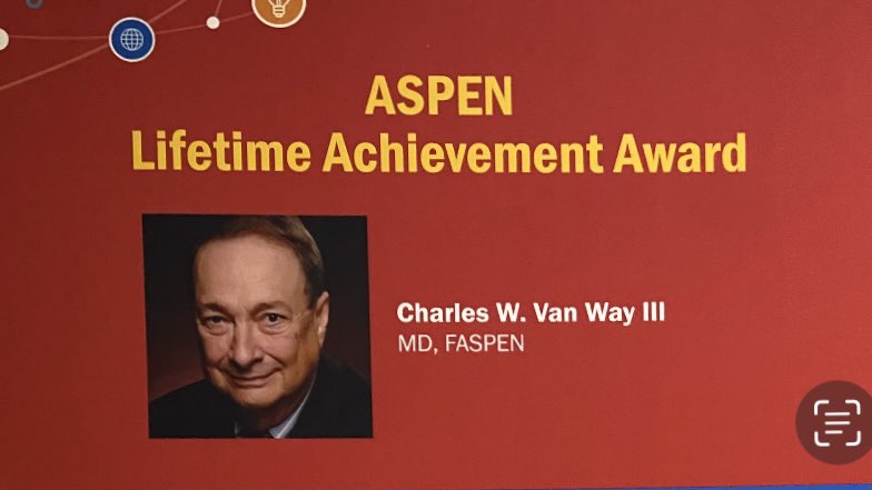 Congratulations to this year’s Lifetime Achievement Awardee, Dr. Charles Van Way! #ASPEN24
