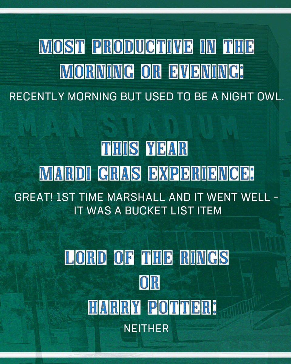 TulaneAthletics's tweet photo. You may have seen him throw out the first pitch at @GreenWaveBSB or take over our social channels during #DavidTakeover. 

But do you actually know, David Harris?

Explore some of @DavidHarrisAD's favorite eats and reads and learn more about him.

#RollWave https://t.co/yof9esN4w3