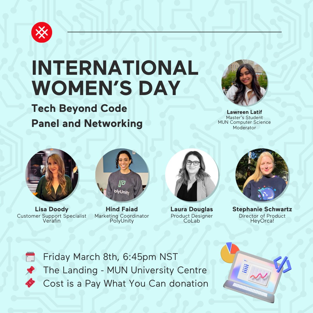 learningcodeyyt's tweet image. Come learn about a variety of careers in tech on International Women’s Day!

You’ll hear from women working in different roles in the local tech ecosystem at our panel, followed by networking - all are welcome🤝

tr.ee/0sLTacQwZN