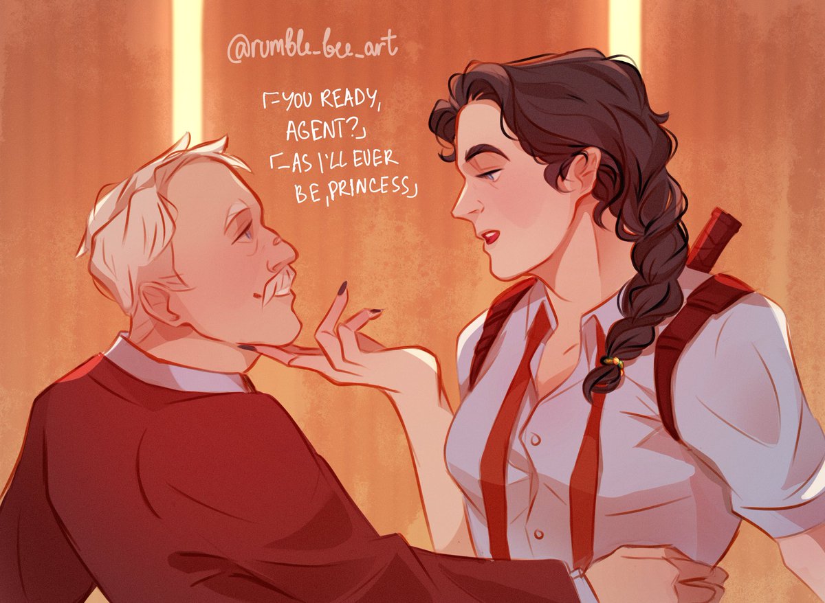 rumblebeeart's tweet image. Agent Mobius and the Loki variant (she/her for today) are flirting in the elevator again. Proper Conduct Enforcement department should be alerted immediately 
#lokius