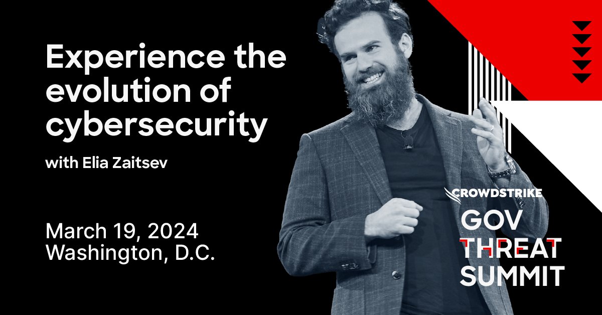 Join <a href="/CrowdStrike/">CrowdStrike</a> CTO Elia Zaitsev and other industry experts at the most important cybersecurity event of the year for #fedgov – live in Washington, D.C.

Seating is limited – reserve your spot for the CrowdStrike #GovThreatSummit

➡️: crwdstr.ke/6015XeR39