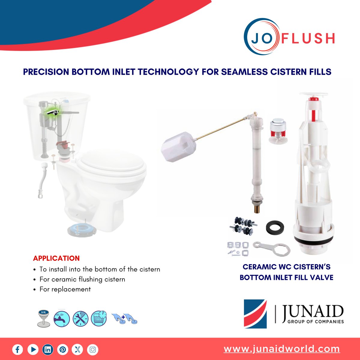 JUNAIDGROUP's tweet photo. Cistern Refills: JOFLUSH Bottom Inlet Valve Innovation
Where Ingenuity Meets Efficiency
.
.
.
.
.
.
#JOFLUSHBottomInlet
#CisternInnovation
#BottomEntryDesign
#SeamlessCisternRefill
#PrecisionToiletTechnology
#JOFLUSHEngineering
#NextGenCisternValve
#BottomsFillBetter https://t.co/N2dUoYJy7L