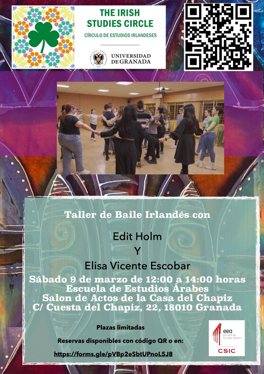 PilarVArgaiz's tweet photo. These are some of the events we are organizing on occasion of St Patrick's in Granada! Come and join us ☘️ @CanalUGR @FyL_UGR @aedei_es @IrlEmbMadrid @e_efacis https://t.co/hTeFyVp64A