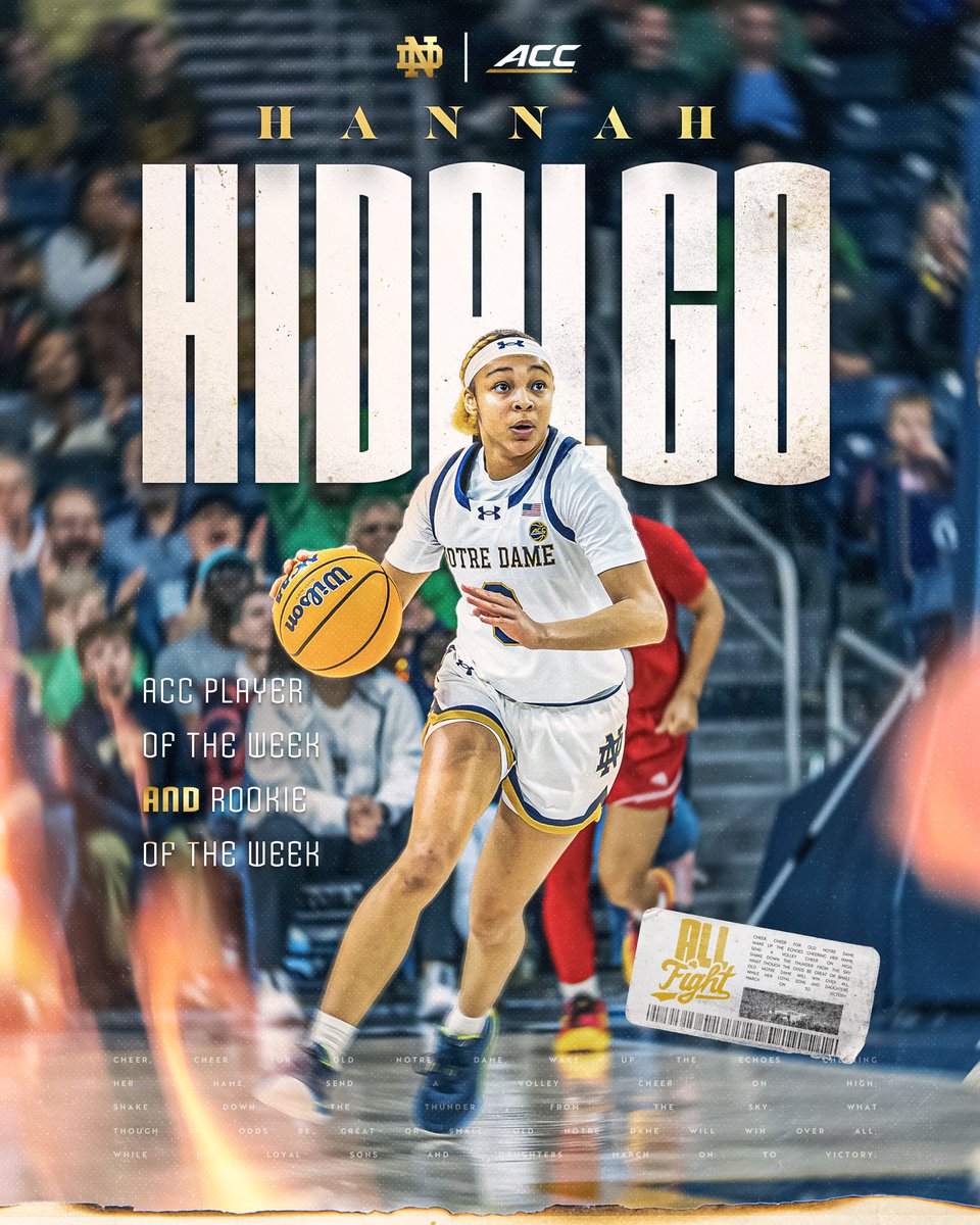 ndwbb's tweet image. closing out the regular season with a sweep 🧹🧹

congrats to @HannahHidalgo on being named both @accwbb Player of the Week and Rookie of the Week!!

#GoIrish☘️