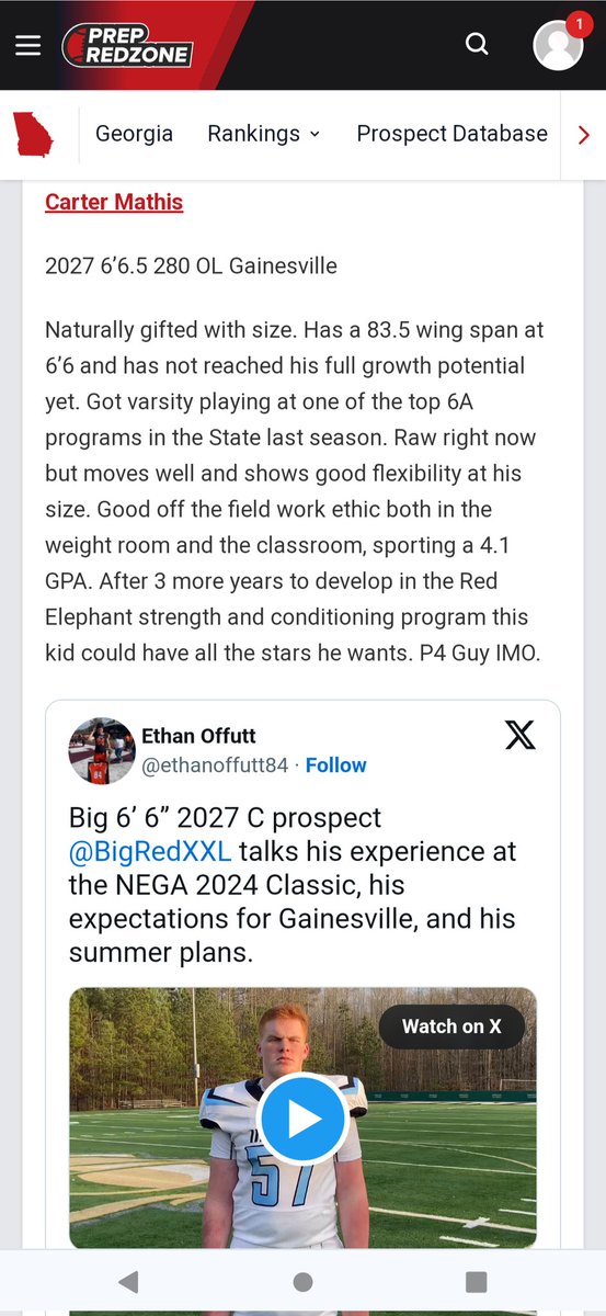 Thank you @PrepRedzoneGA for the article! @RedElephant_FB @RecruitTheG @NEGARecruits @CJacksonPRZ @CoachDaniels06 @RecruitNE_GA