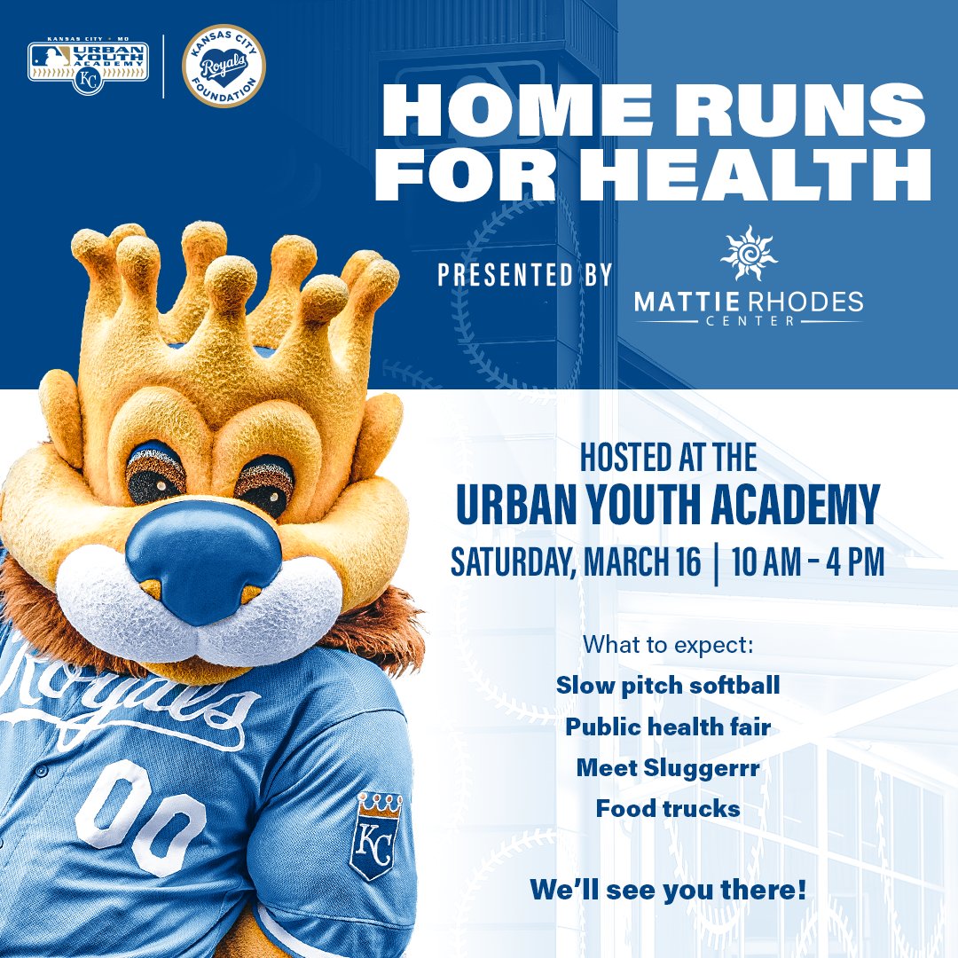 Kansas City Royals Foundation (@kcroyalsfdn) on Twitter photo Catch the Home Runs for Health event, presented by <a href="/MattieRhodes/">Mattie Rhodes Center</a> Center at the KCUYA this Saturday! ⚾️💙 Don't miss out on the action! Catch the Home Runs for Health event, presented by <a href="/MattieRhodes/">Mattie Rhodes Center</a> Center at the KCUYA this Saturday! ⚾️💙 Don't miss out on the action!