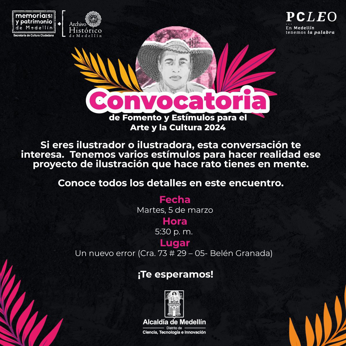 PlanLecturaMed's tweet photo. ✨Te invitamos a participar de las socializaciones 
de la Convocatoria programadas para esta semana.🗓️ La universidad EAFIT, la sede de 
Un nuevo error y la Biblioteca de La Floresta, son algunos de los espacios donde estaremos compartiendo los lineamientos.📝 https://t.co/RWYjBsaaC7
