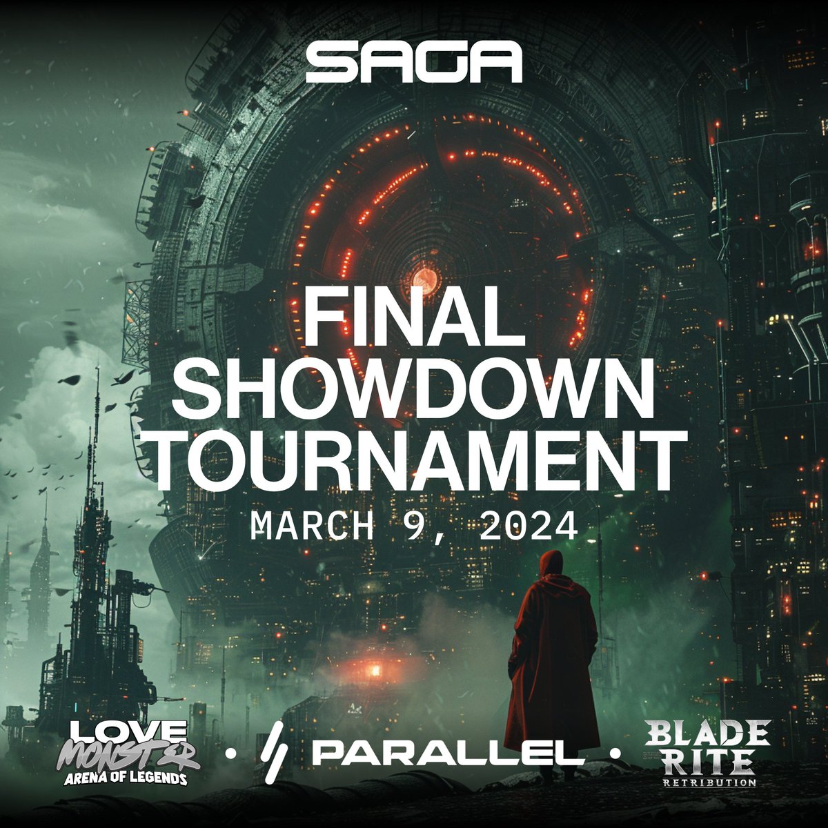 Prepare for the final showdown. This Saturday (3.9) we kick off the final event in our Saga Tournament series! The weekend’s roster features powerhouse titles @paralleltcg, @blade_rite, and @PlayLoveMonster , representing Ethereum, Solana, and Avalanche communities. The event