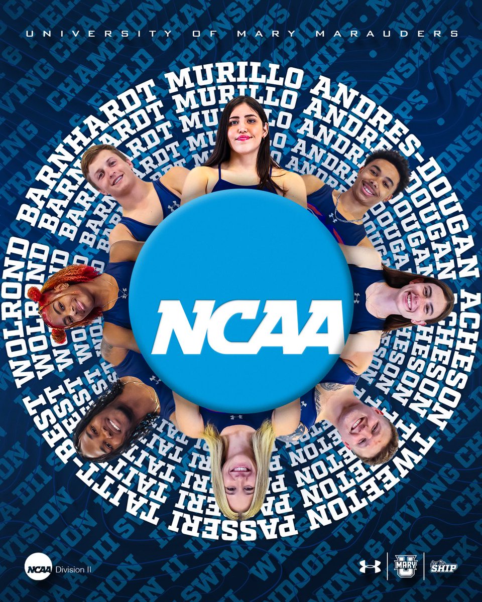 We’re headed to the NCAA Division II Championships! - #D2MITF & #D2WITF March 8-9 Pittsburg, KS - #D2WSD March March 12-16 Geneva, OH - #D2WRESTLE March 15-16 Wichita, KS Visit GoUMary.com for more! #ForTheShip #LifeAtMary