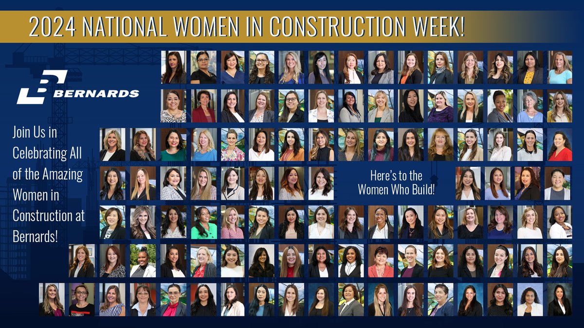 Join us in celebrating #WomenInConstruction Week! This week we will be shining the spotlight on several incredible women at Bernards as they share insights on the construction management industry.

#Bernards #BuildingBernardsTogether #WomenInLeadership #WICWeek