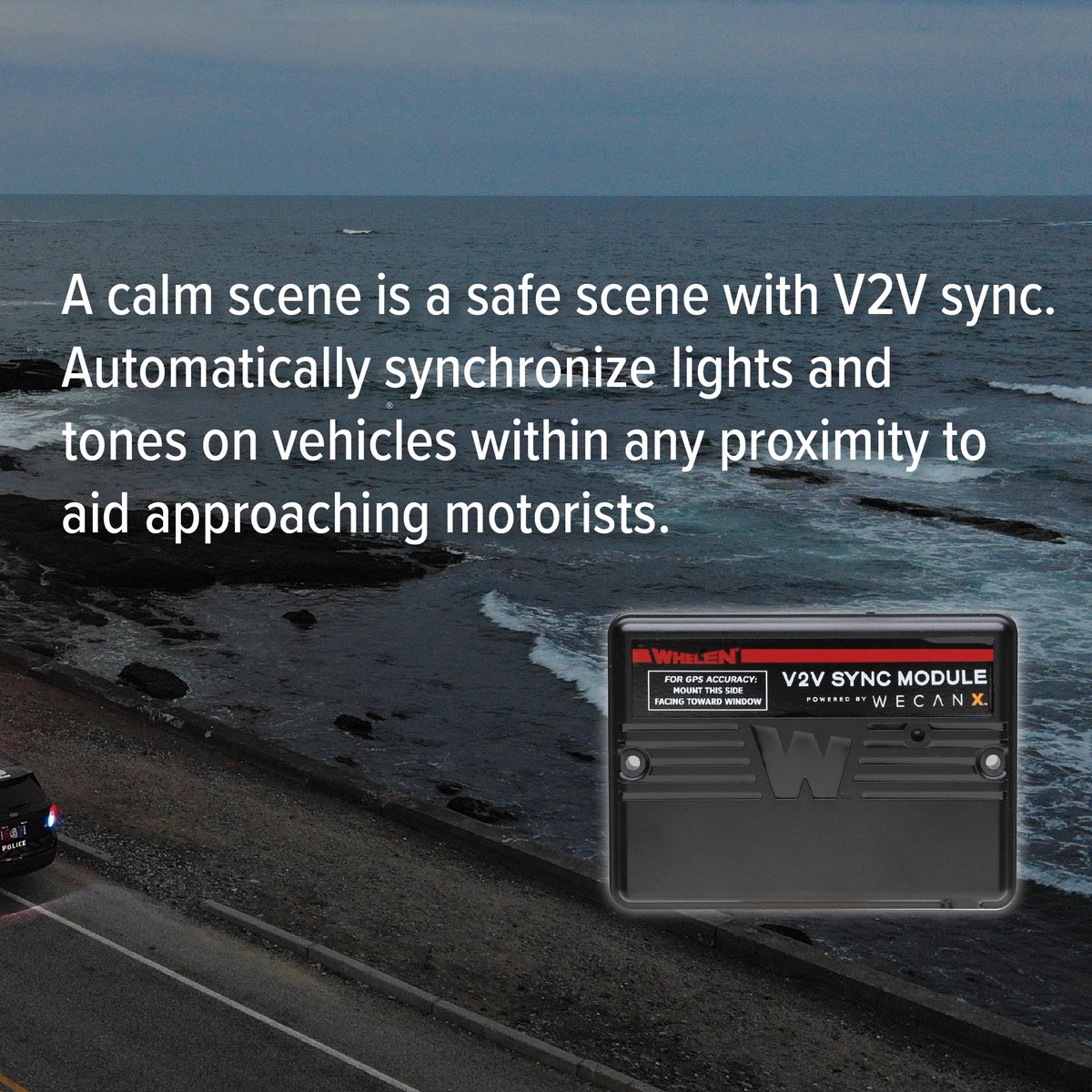 Our V2V Sync is made possible with Whelen’s Core™ control systems, allowing users to automatically synchronize lights and tones on vehicles within any proximity to aid approaching motorists. #WhelenEng #ManufacturedinAmerica