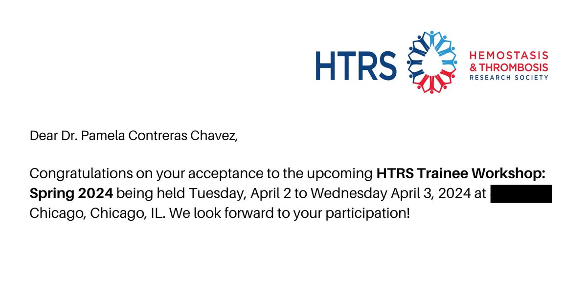 Excited to announce that I've been chosen to attend the HTRS Trainee Workshop: Spring 2024! Grateful for this opportunity to learn and connect with fellow enthusiasts in #hemostasis and #thrombosis #HTRSWorkshop #HOFellows @HTRSFellows @HTRStoday #hematololgy #research