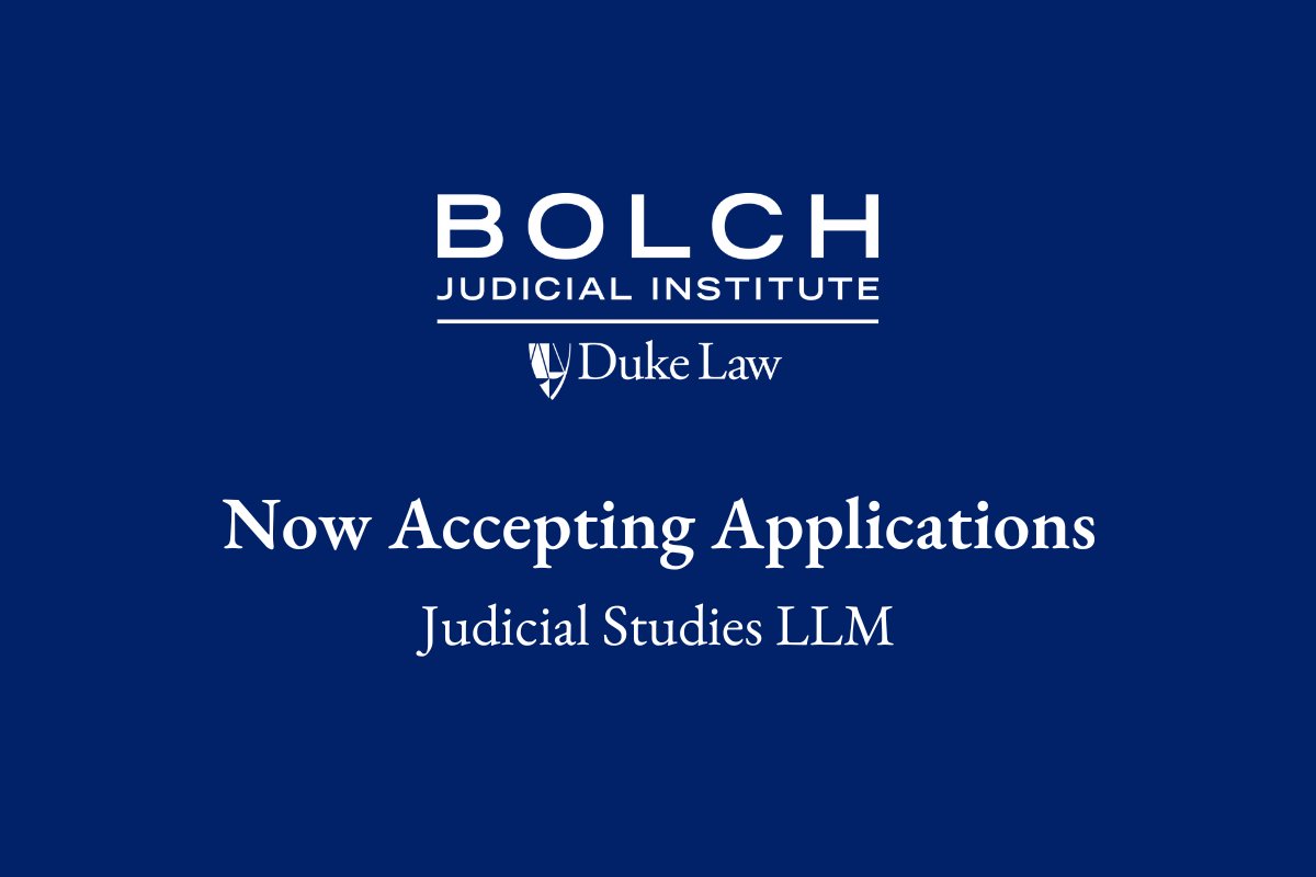 As a reminder, the application for the Judicial Studies LLM graduating class of 2027 (entering in 2025) is now open! The application is available at this link: duke.is/r/52sx ----- Read more about the program here: loom.ly/rt64R_Q