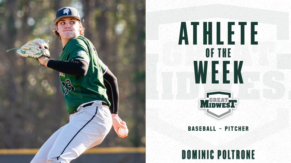 Lake Erie Baseball (@lakeeriebase) on Twitter photo ATHLETE OF THE WEEK
This week, Dominic Poltrone threw a seven-inning complete game, struck out eight, allowed two hits, and has been named G-MAC Athlete of the Week!
Congratulations! <a href="/Poltroned_12/">Dominic Poltrone</a> ATHLETE OF THE WEEK
This week, Dominic Poltrone threw a seven-inning complete game, struck out eight, allowed two hits, and has been named G-MAC Athlete of the Week!
Congratulations! <a href="/Poltroned_12/">Dominic Poltrone</a>