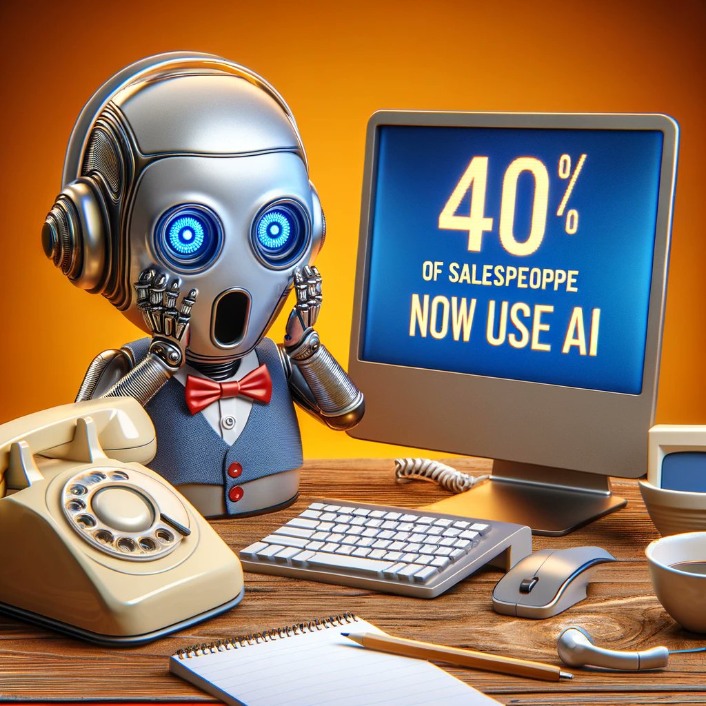 Did you know? 40% of salespeople globally now use or implement AI to streamline their workflows. It's not just the future; it's here. 🚀 #AIinSales #SalesTech