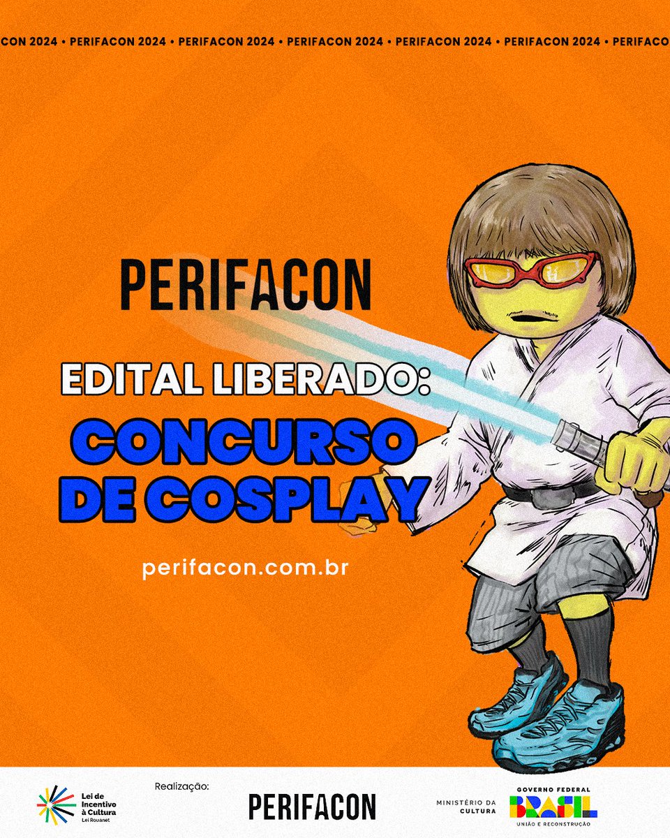 🚨 Hey, cosplayers… Chegou a hora de tirar o seu cosplay do guarda-roupa!! ✨ As inscrições do edital do Concurso de Cosplay, da PerifaCon 2024, estão oficialmente abertas! 🖖🏾 🧶 Segue o fio pra saber como funciona! #PerifaCon2024 🔗 perifacon.com.br