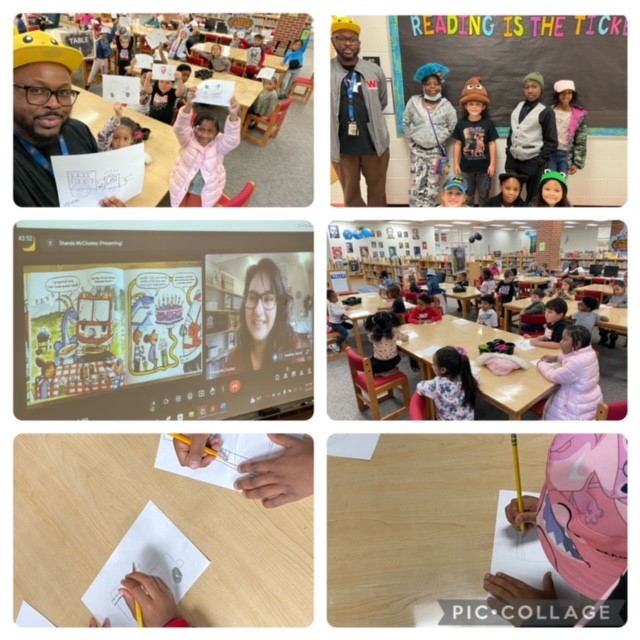 Its 'Hats Off to Reading' for the first day of Read Across America Week. Pre-K and Kindergarten students got to speak to a real author and illustrator @ShandaMcCloskey. They enjoyed the read aloud and drawing activity. Day 1 - success!!