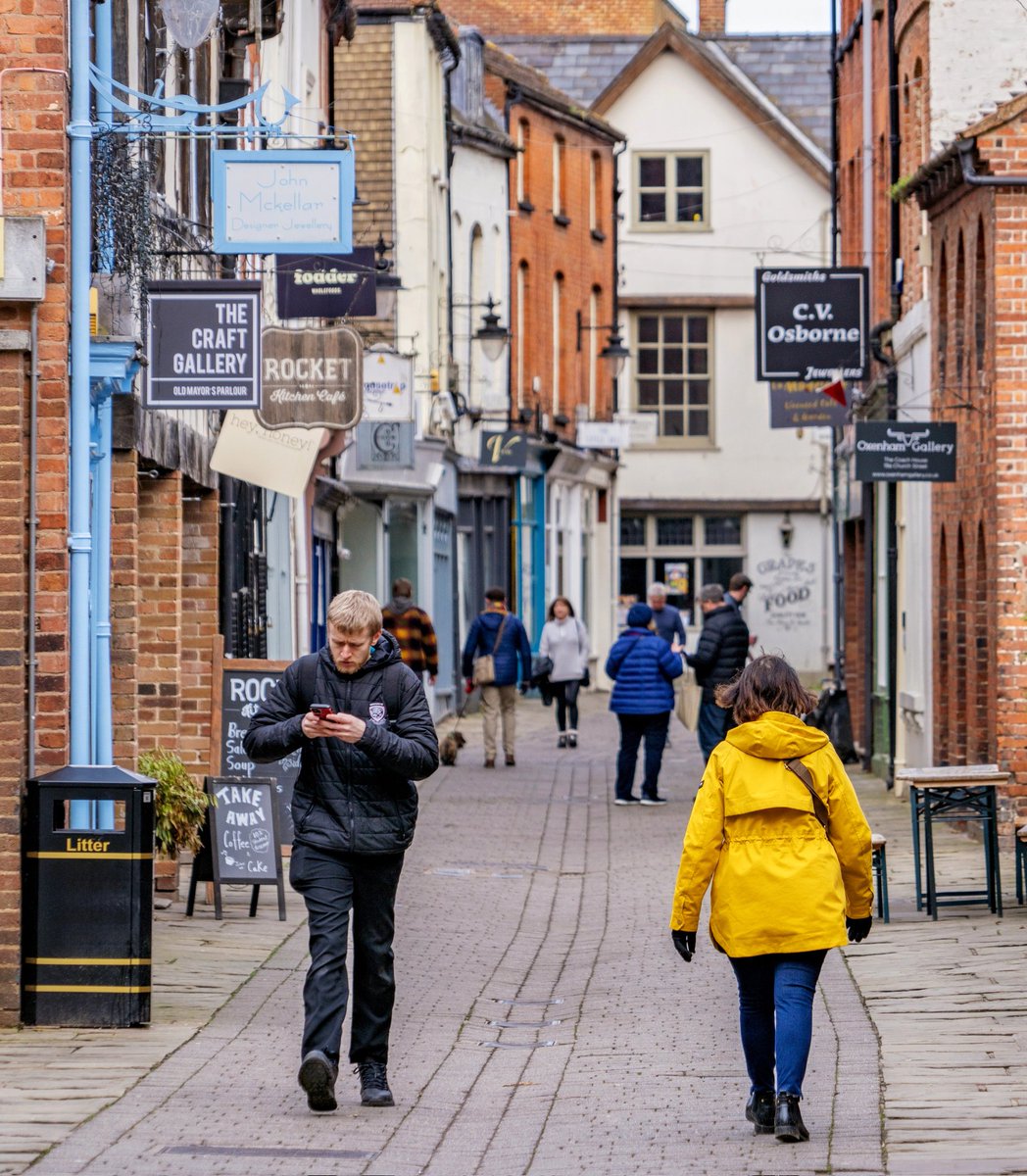 A walkabout in #Hereford, #Herefordshire. The last pic was a personal favorite - huge thanks to the 2 mystery stars, both the ladies yellow jacket and the lad on his phone, who gets bonus points for adding even more local flavour to the scene with a Hereford FC logo on his top 🐮