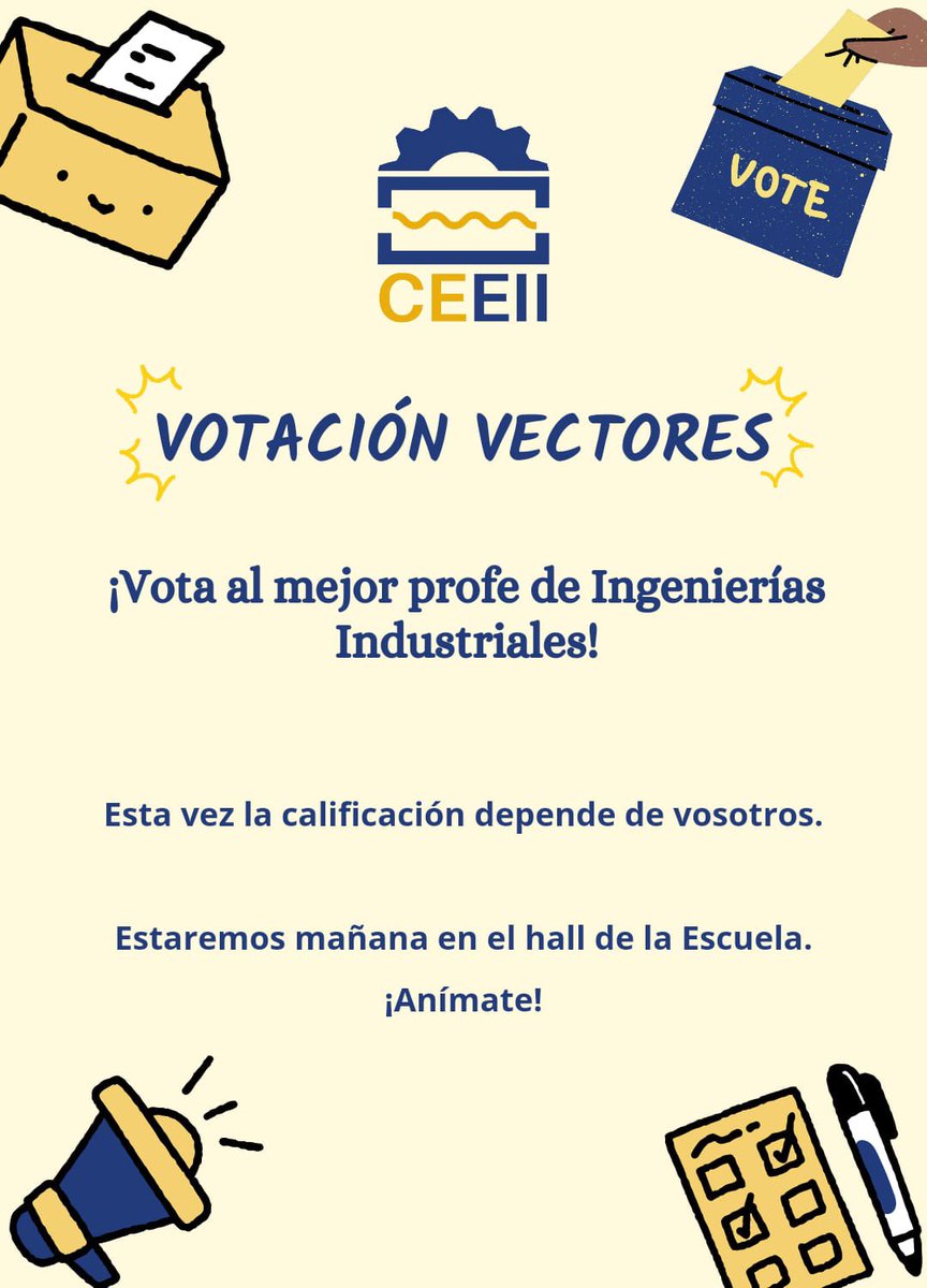 MAÑANA se votan los vectores🏆

¡¡¡Participar y votar por vuestro profesor favorito!!!