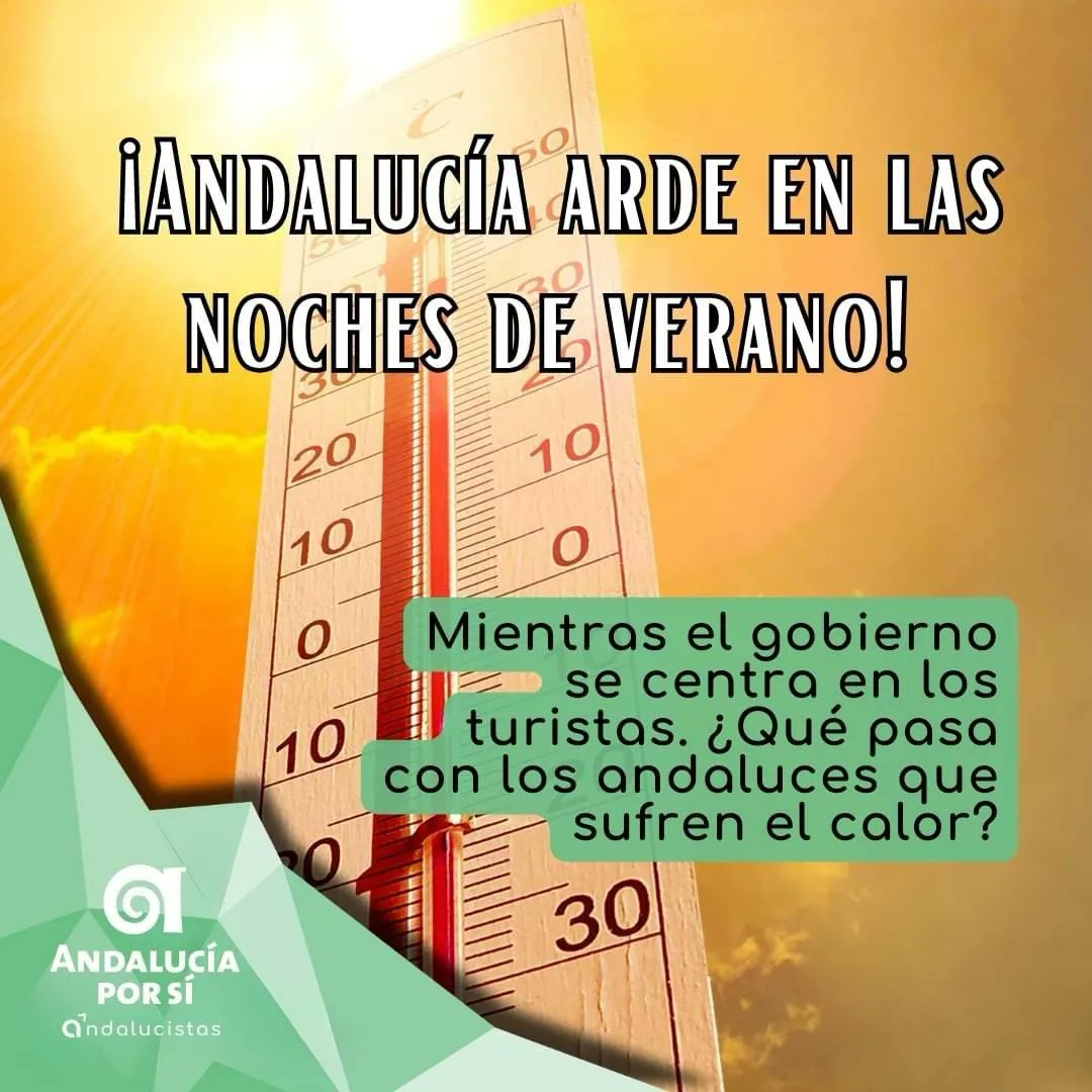 AxSiSevillaProv's tweet photo. La Secretaría General de Medio Ambiente, Agua y Cambio Climático de la Junta ha realizado un informe para evaluar la necesidad de refrigeración en los apartamentos turísticos. El gobierno está más preocupado por el confort de los turistas que por la salud de loa andaluces.
#axsi https://t.co/GcXEBzTisa