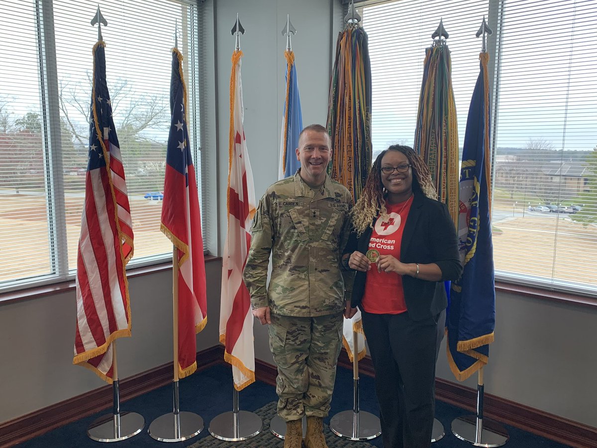 Thanks to Ms. Tiera Patterson, Regional Program Director, and her colleagues at the American Red Cross for their continued partnership with the Georgia National Guard! 

#sharedpurpose #sharedvalues #sharedvictory