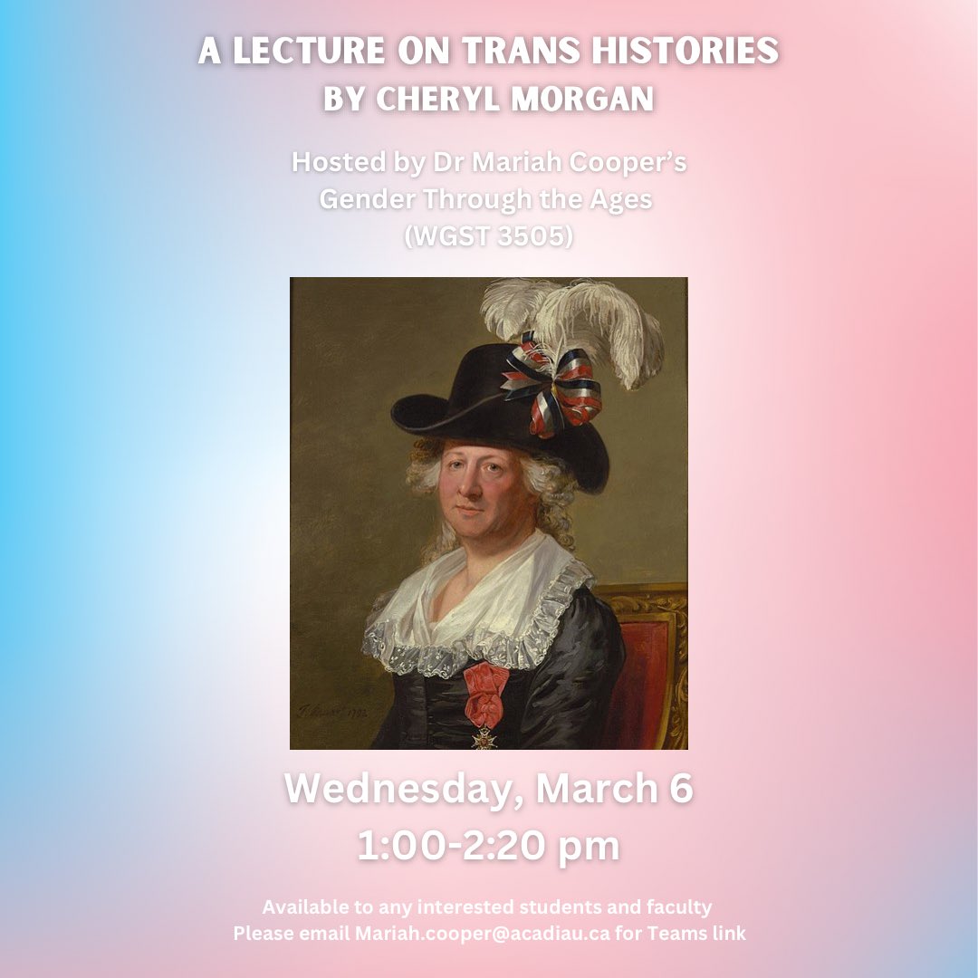 Email Dr Mariah Cooper if you’re interested in joining this lecture via Teams! 🏳️‍⚧️