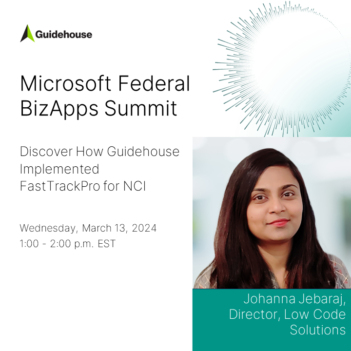 Don’t miss #GuidehouseExpert Johanna Jebaraj speak at the Microsoft Federal BizApps Summit on March 13 at 1:00 p.m. EST! Register now to claim your spot: …thor.sitecore.internal.guidehouse.com/events/2024/03…