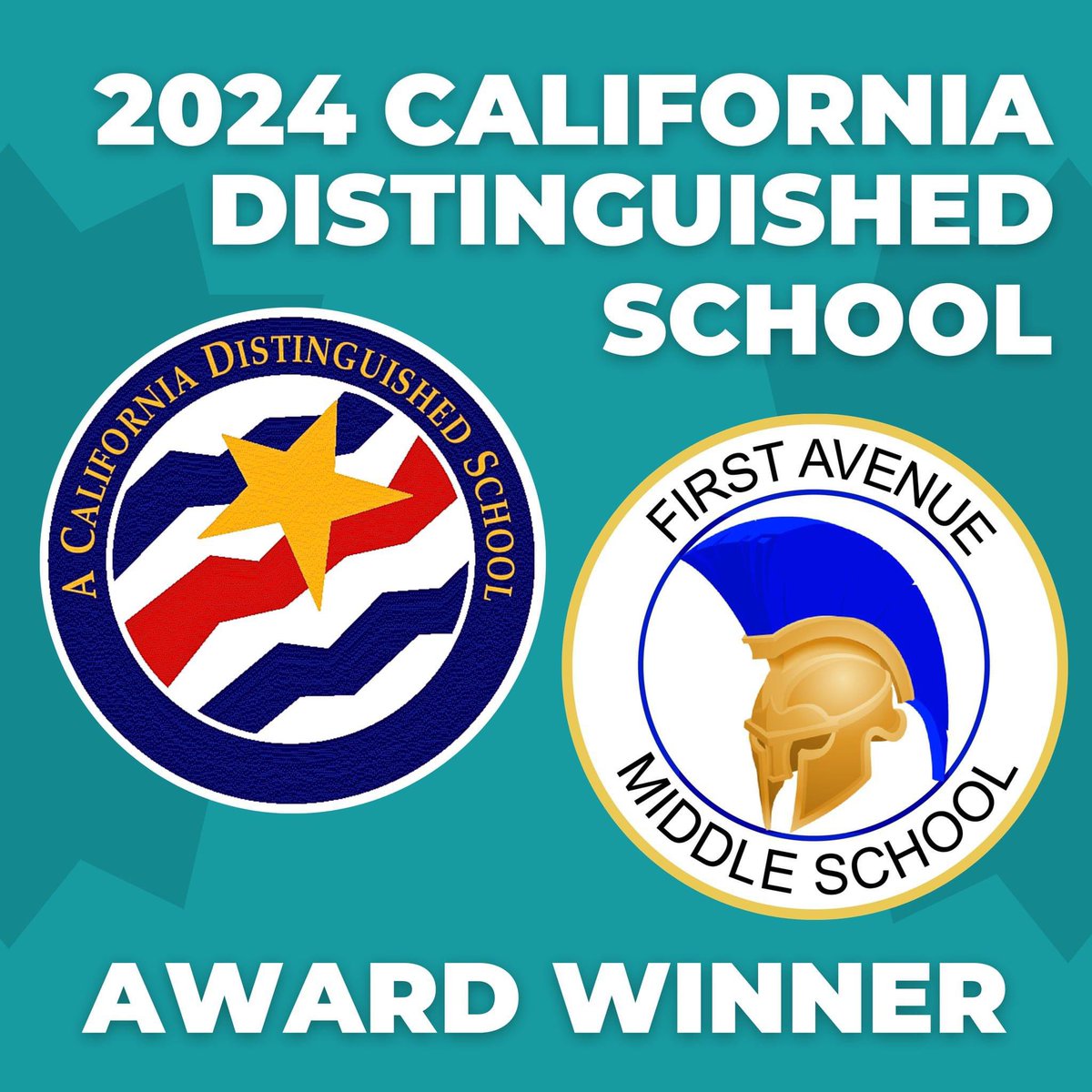 Watch out for our DISTINGUISHED Spartans! 🤩🏆🥳👏 Our very own First Avenue Middle School is one of less than 300 secondary schools (middle & high schools) across our entire state to earn recognition as a 2024 California Distinguished School from the @CADeptEd ! We are so proud!