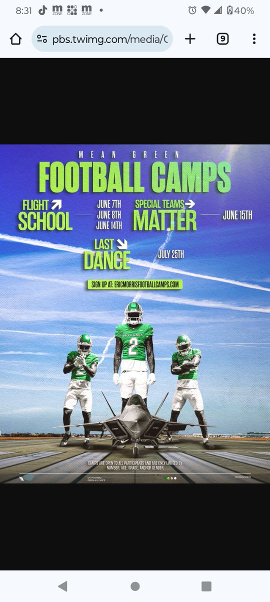Thank you @TrustMyEyesO for the camp invite #GMG #MeanGreen @Nea2026 @PatsFootball870