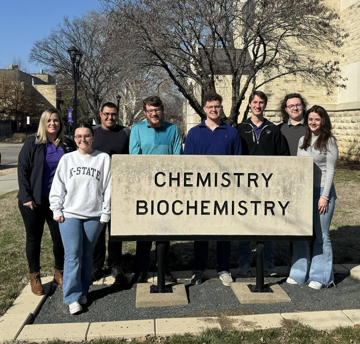 Got to take our new group picture on a beautiful sunny Kansas spring day. It’s great to see the group grow 😊 we have added 5 new undergraduate students this semester and they are all doing great!