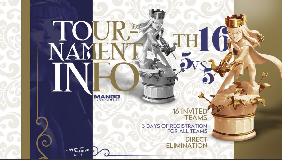 The elite showdown begins soon!

- 16 invited teams
- 3 days of registration
- Single elimination 

Get ready for all the Mango Tournament Madness!