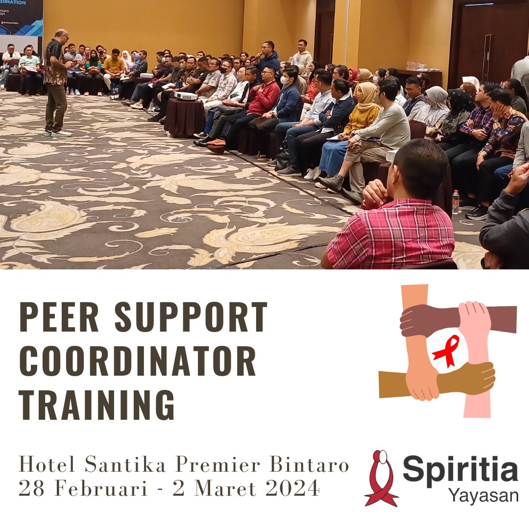 The_Spiritians's tweet image. Kegiatan HIV Peer Support Coordinator Training telah selesai dilaksanakan pada 28 Februari-2 Maret 2024 yang lalu. Kegiatan ini mengundang 132 peserta dari 20 LSM mitra Yayasan Spiritia dari 38 provinsi.