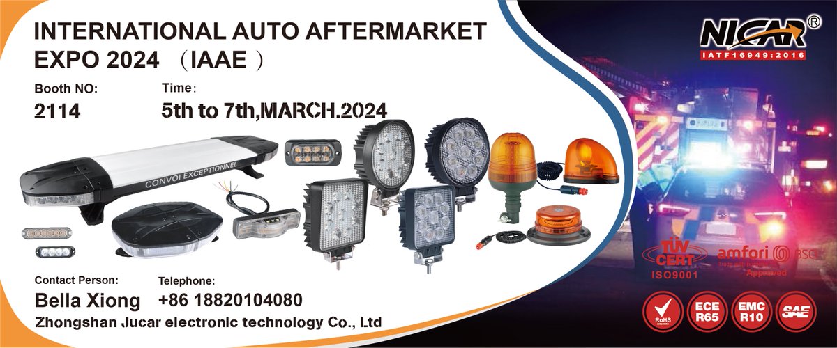 🚗🌟 Get ready for the ride of your life at the Japan INTERNATIONAL AUTO AFTERMARKET EXPO 2024 (IAAE)! 🚀🛠️ Visit us at Booth 2114 and dive into the world of automotive innovation and aftermarket solutions. 
#IAAE2024 #AutoAftermarketExpo #AutomotiveInnovation #NICAR #jucar