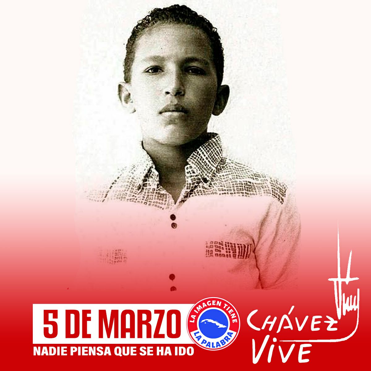 Desde el lugar donde te encuentres querido Hugo, nuestro compromiso hoy más que nunca de no dar ni un paso atrás para cumplir tu sueño, que son sueños compartidos. 
#ChávezVive 🤎
#CubaPorLaVida🤎
<a href="/cubacooperaven/">Brigada Médica Cubana en Venezuela</a>🤎
 <a href="/MINSAPCuba/">Ministerio de Salud Pública de Cuba</a> 🤎
<a href="/japortalmiranda/">José Angel Portal Miranda</a>🤎
<a href="/Yusleivy/">Erika Berrios</a> Martínez Carmona🤎