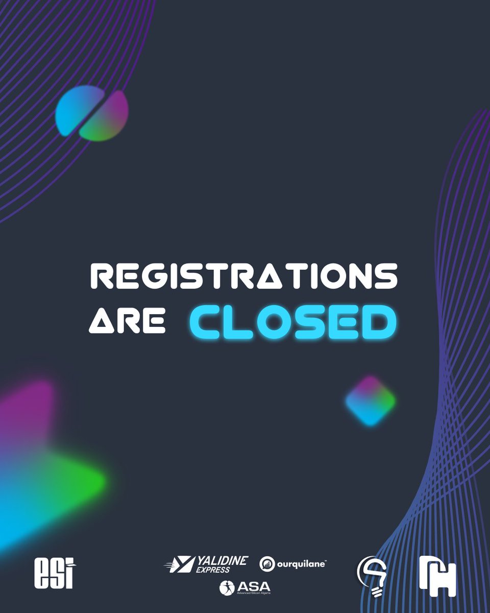 CSESI_Club's tweet image. Registrations are officially closed ❌️
stay tuned and wait for your acceptance e-mails ⏳️👀
#cse #cse16 #DataHack #DataScience #registrations #event #esi