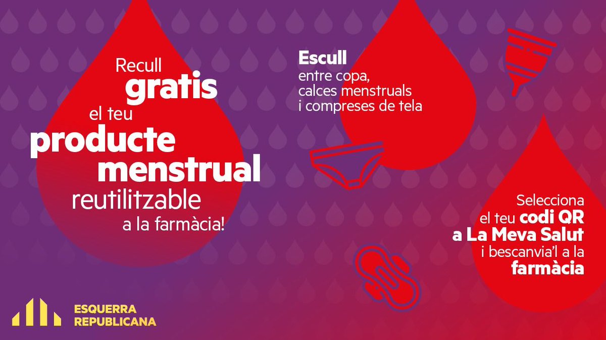 🔊 Catalunya, primer país del món en oferir productes menstruals reutilitzables gratuïts 

➡️ A partir d’aquest dilluns, 4 de març, totes les dones entre 10 i 60 anys poden recollir de forma gratuïta el seu producte menstrual reutilitzable en el marc del projecte #LesMevesRegles