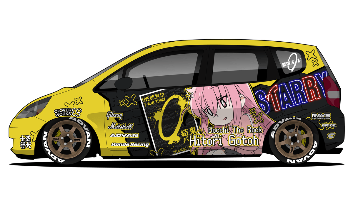 Bocchi The Rock - Hitori Gotoh on Honda Fit GD3
#ぼっちざろっく  
#BocchiTheRock 
#痛車