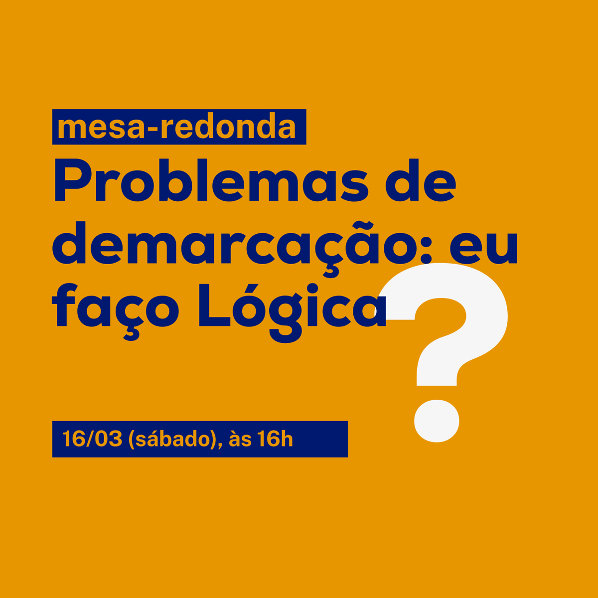 🧐 Problemas de demarcação: Eu faço Lógica?

A  mesa propõe questionar, debater e (quiçá) responder a uma pergunta que  permeia a atividade de todas aquelas pessoas que trabalham em torno da  Lógica: “O que é lógica?” e “Minha pesquisa se enquadra nisso?” (+)